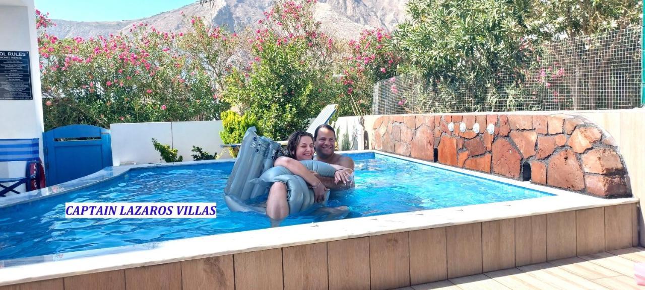 Located By The Sea One Beachfront Private Captain Lazaros Pool Villa With Loft In 750Sqm Spacious Private Plot-Jacuzzi-Sunrelax-Furnished Terace-Gazebo-Private Parking,Sleep 3 Adults And 2 Children, Just Steps From The Black Beach-Seaview Периса Екстериор снимка
