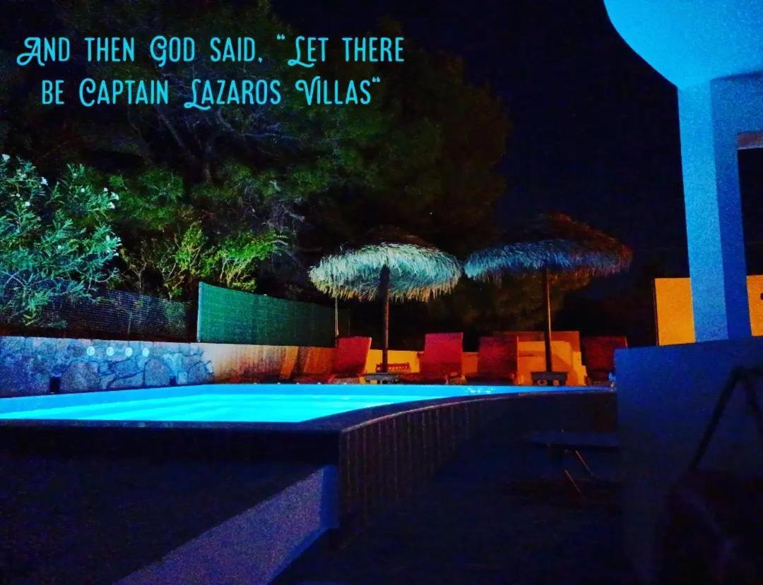 Located By The Sea One Beachfront Private Captain Lazaros Pool Villa With Loft In 750Sqm Spacious Private Plot-Jacuzzi-Sunrelax-Furnished Terace-Gazebo-Private Parking,Sleep 3 Adults And 2 Children, Just Steps From The Black Beach-Seaview Периса Екстериор снимка