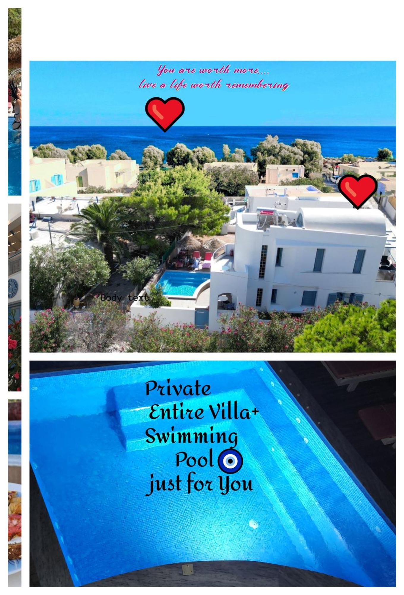 Located By The Sea One Beachfront Private Captain Lazaros Pool Villa With Loft In 750Sqm Spacious Private Plot-Jacuzzi-Sunrelax-Furnished Terace-Gazebo-Private Parking,Sleep 3 Adults And 2 Children, Just Steps From The Black Beach-Seaview Периса Екстериор снимка