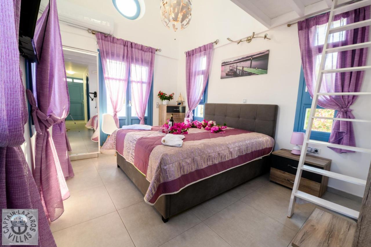 Located By The Sea One Beachfront Private Captain Lazaros Pool Villa With Loft In 750Sqm Spacious Private Plot-Jacuzzi-Sunrelax-Furnished Terace-Gazebo-Private Parking,Sleep 3 Adults And 2 Children, Just Steps From The Black Beach-Seaview Периса Екстериор снимка